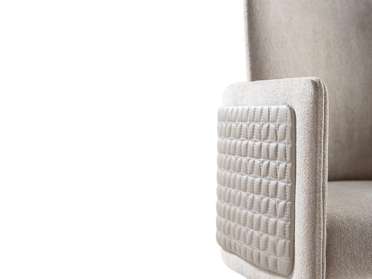AMET Swivel fabric armchair with armrests