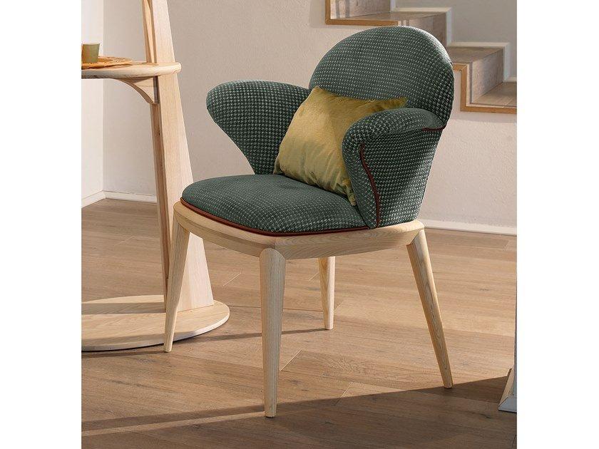 ROLLING Fabric easy chair with armrests