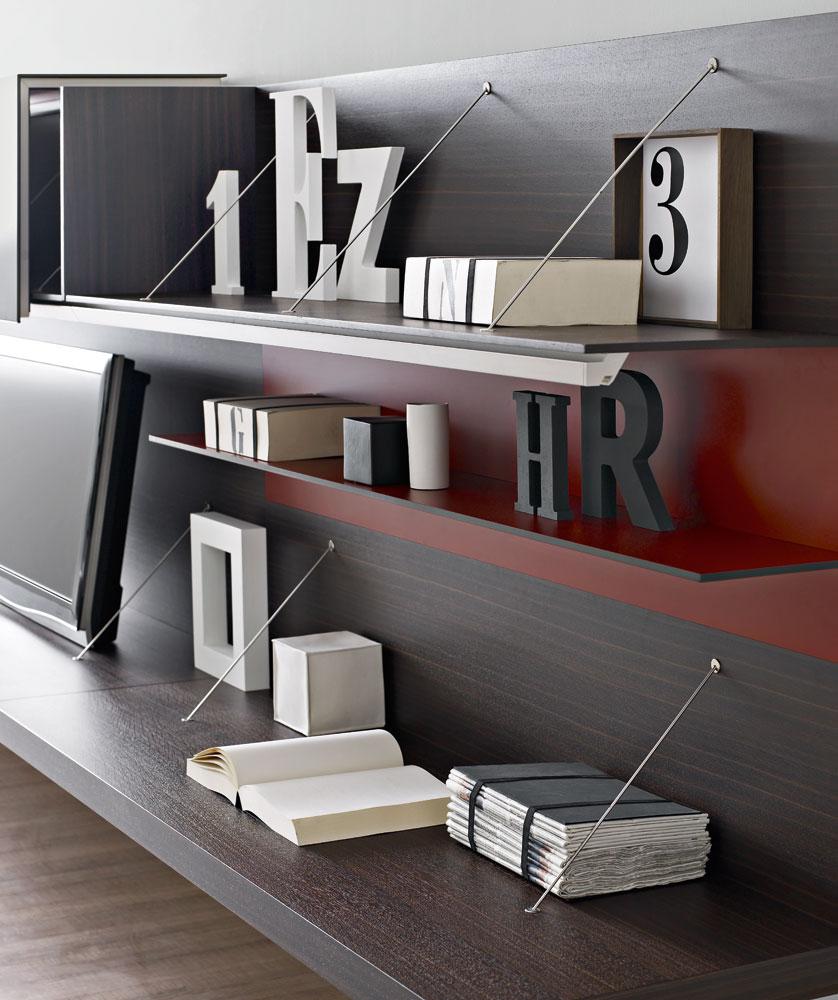 PAB Wall-mounted sectional floating bookcase