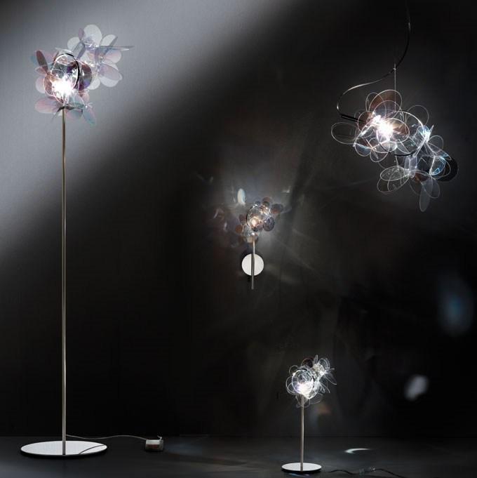 MILLE BOLLE LED polycarbonate and stainless steel floor lamp