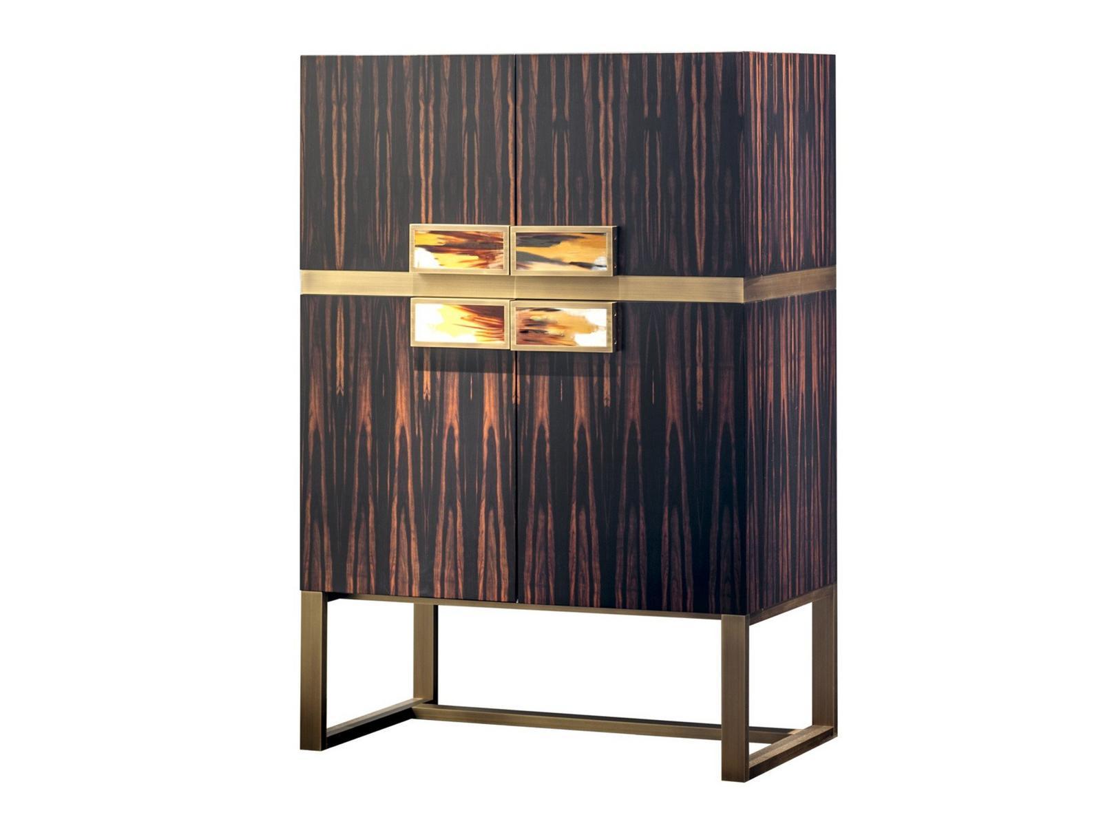 COSMOPOLITAN 6027EBO/EBL Ebony bar cabinet with integrated lighting