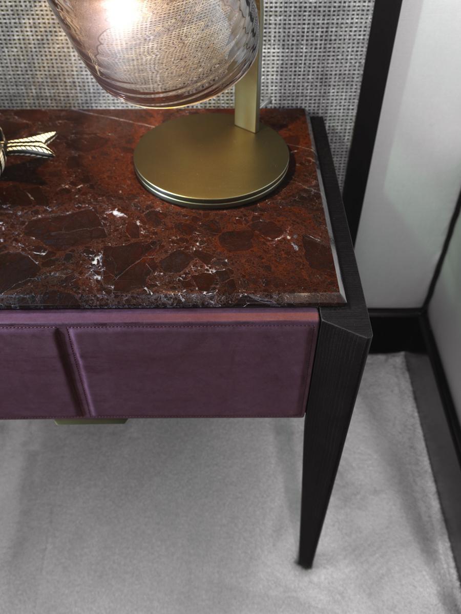 LEPANTO Rectangular wooden bedside table with drawers