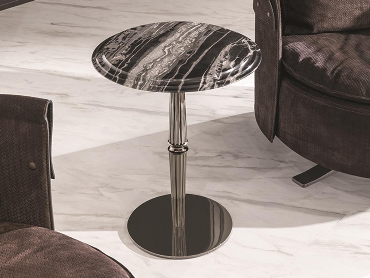 GUERIDON Round metal coffee table