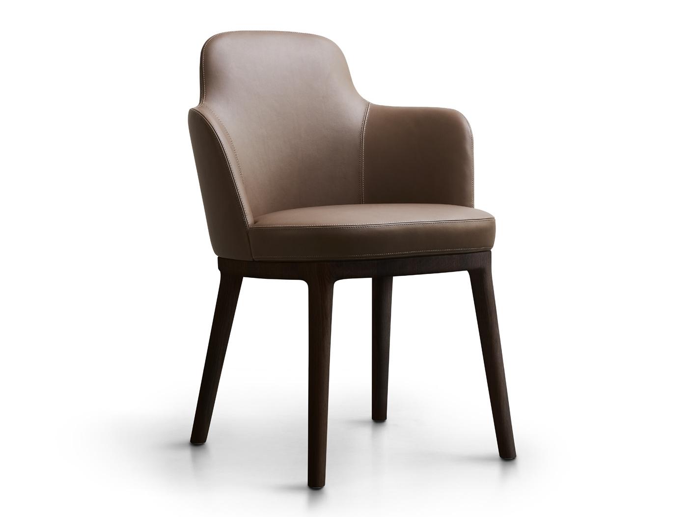 LUCYLLE Upholstered leather chair with armrests