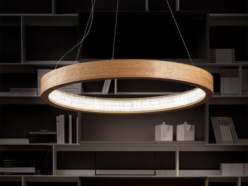 LIBE ROUND S115 LED wooden pendant lamp