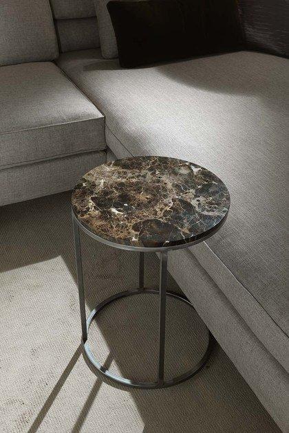 BARRY Round marble side table