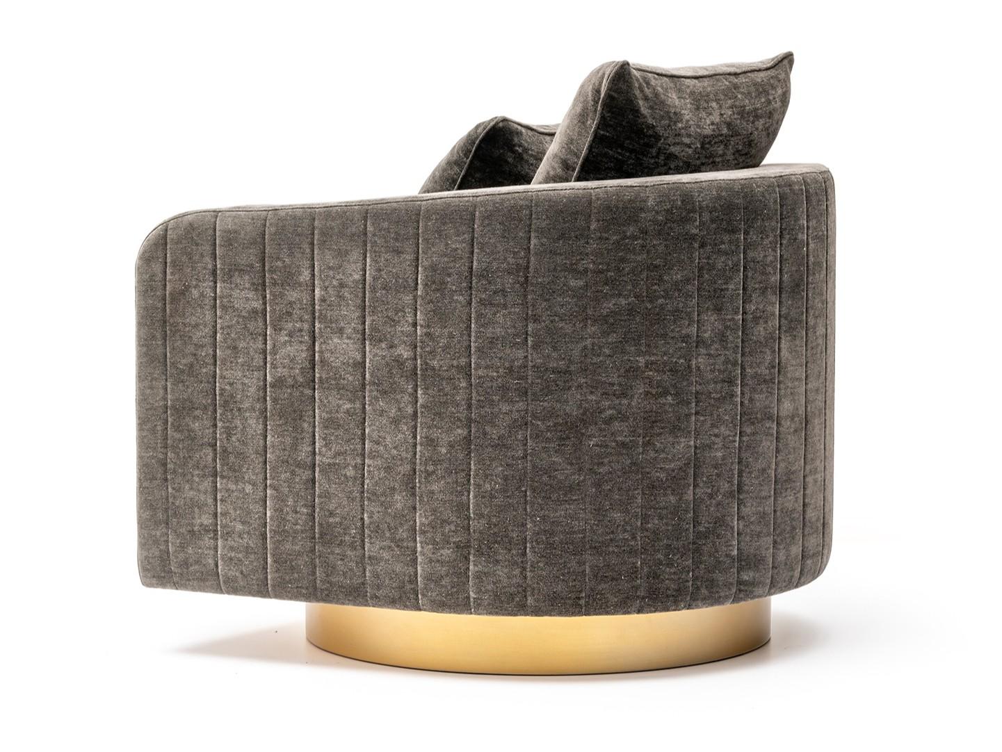 AFRODITE 7044B Swivel fabric armchair with armrests