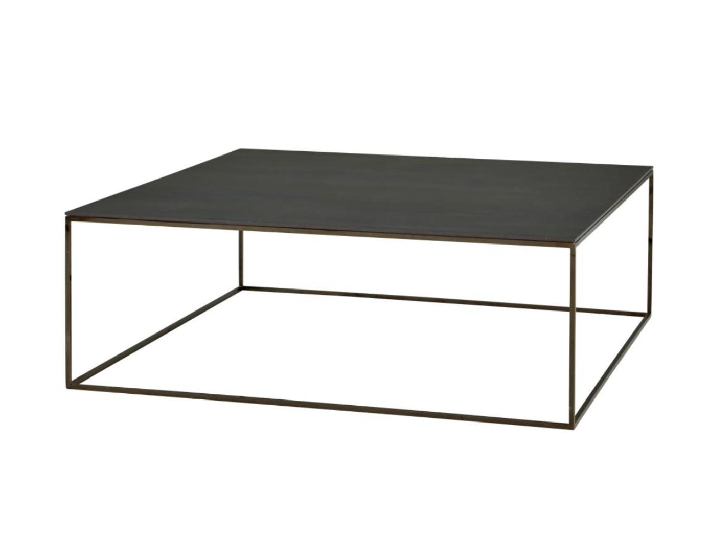 SPACE Low square porcelain stoneware coffee table