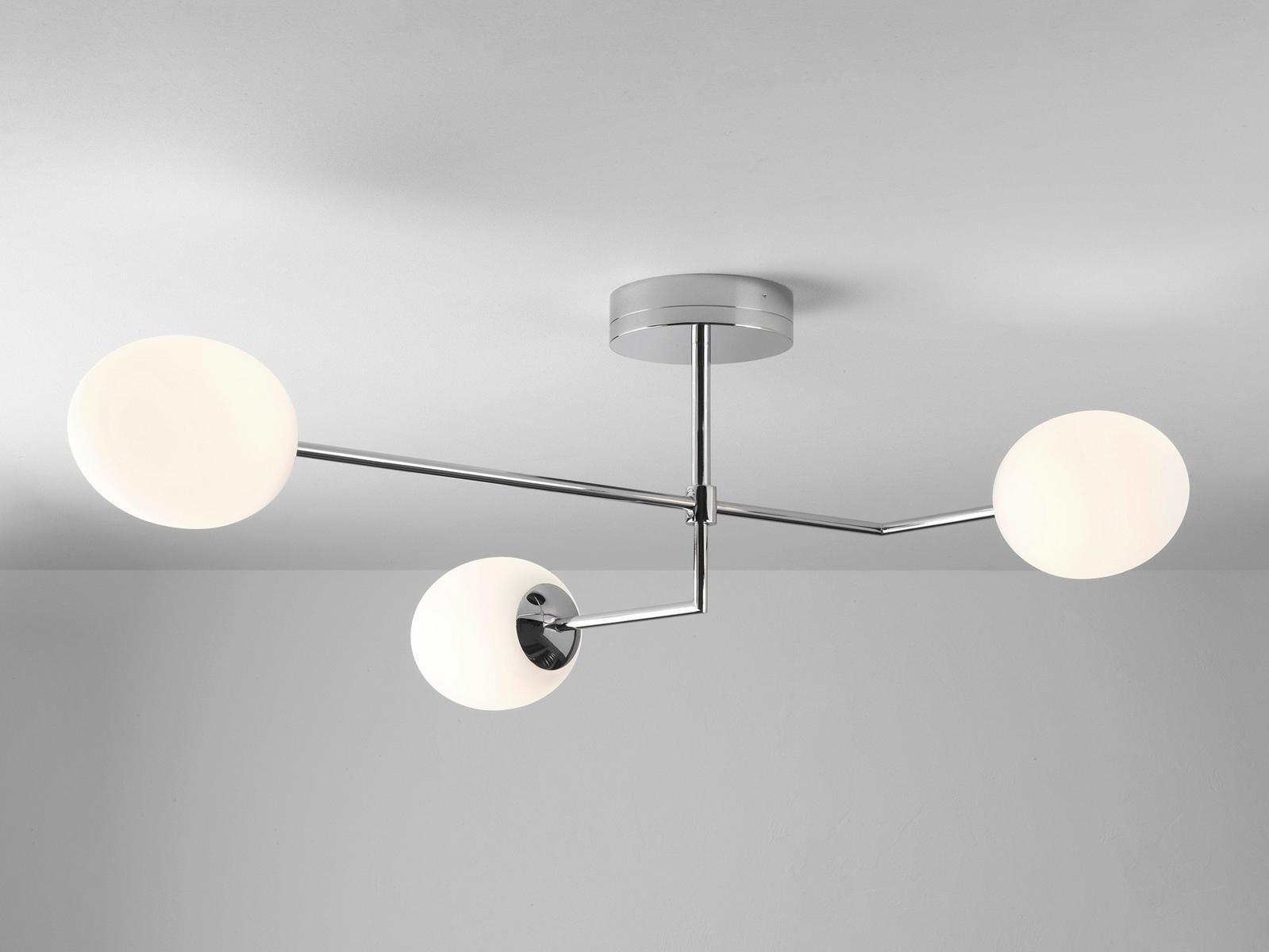 KIWI 3 LED ceiling lamp in metal and opal glass