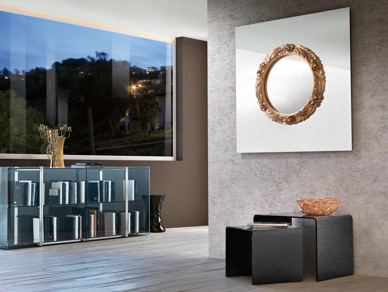 RITRATTO Square wood mirror