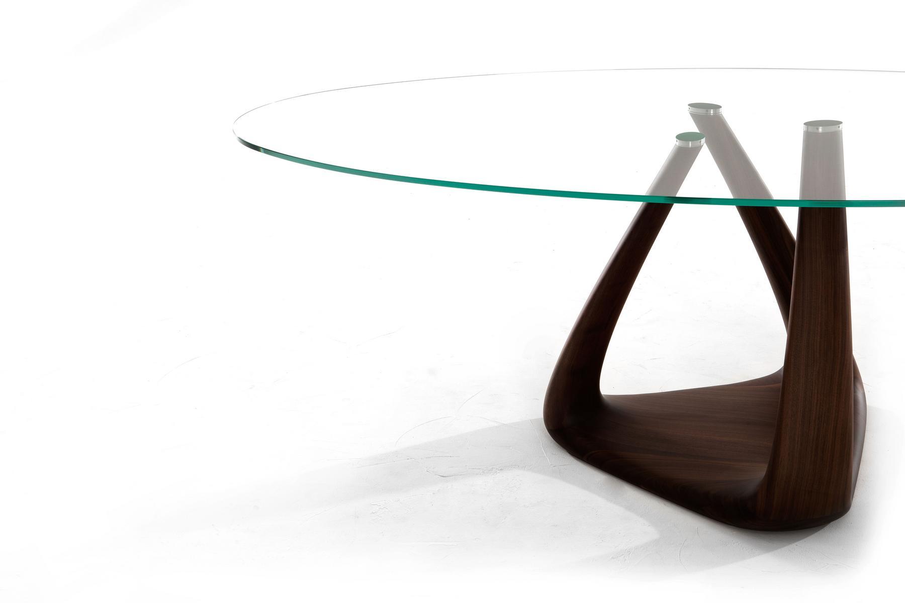 RIZOMA Round wood and glass table