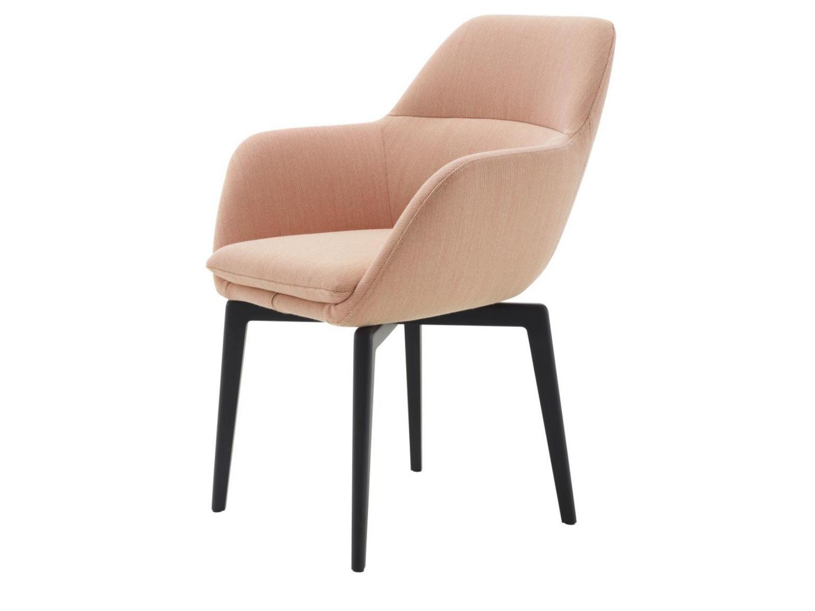 AMÉDÉE Upholstered fabric chair with armrests
