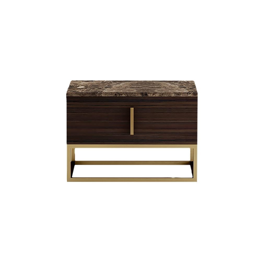 MILANO Rectangular metal bedside table with drawers