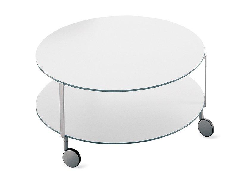 GIRÒ Round coffee table with castors