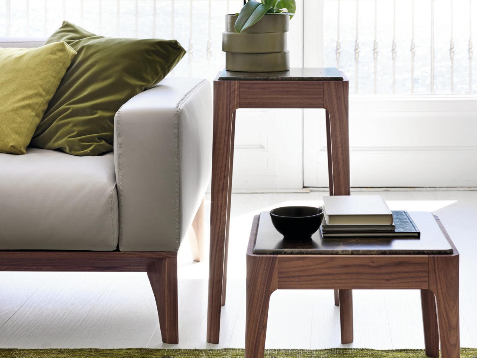 ZIGGY 2 Square walnut high side table