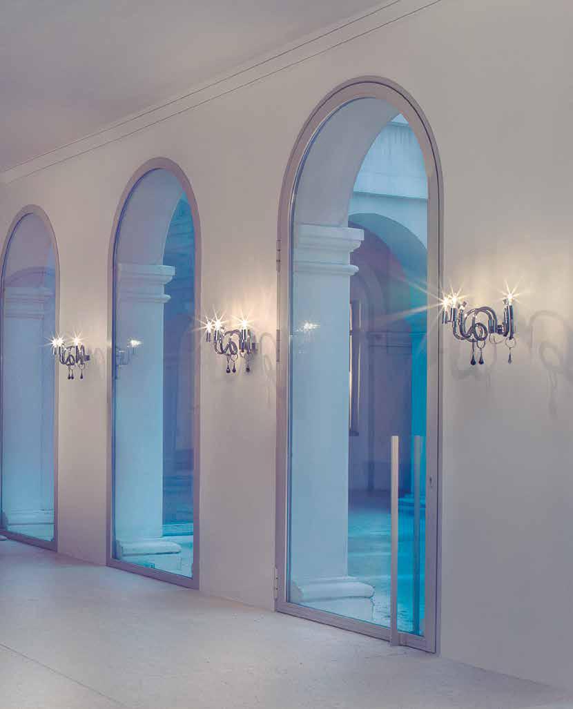 STREET Glass wall lamp with crystals