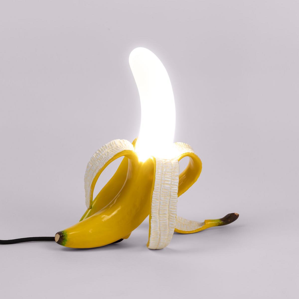 BANANA LAMP YELLOW LOUIE LED resin and glass table lamp