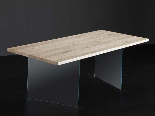 PARIGI + ICE Rectangular wood and glass dining table
