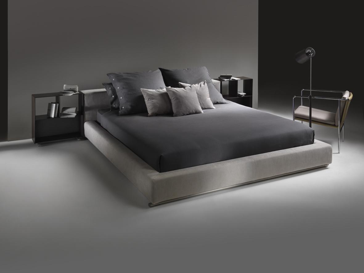 GROUNDPIECE Fabric double bed with removable cover