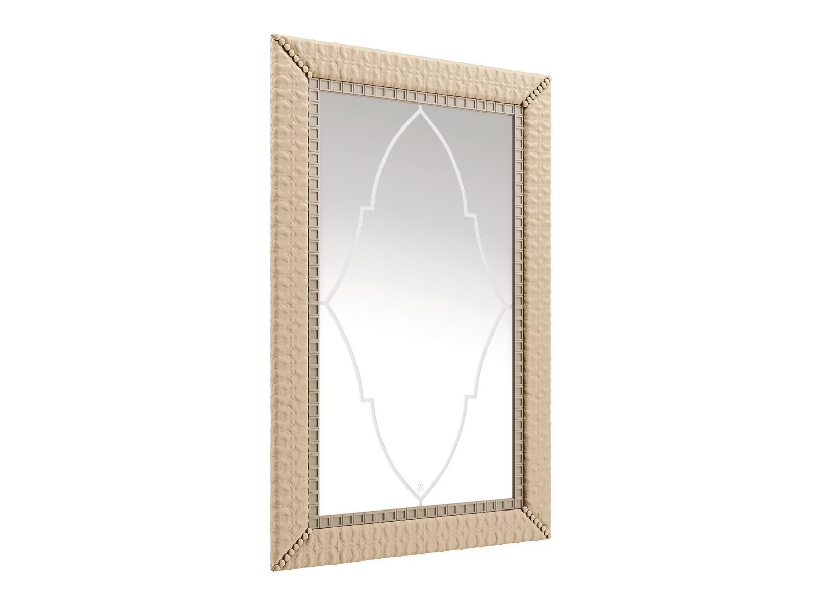 SHIRLEY Rectangular framed wall-mounted leather mirror