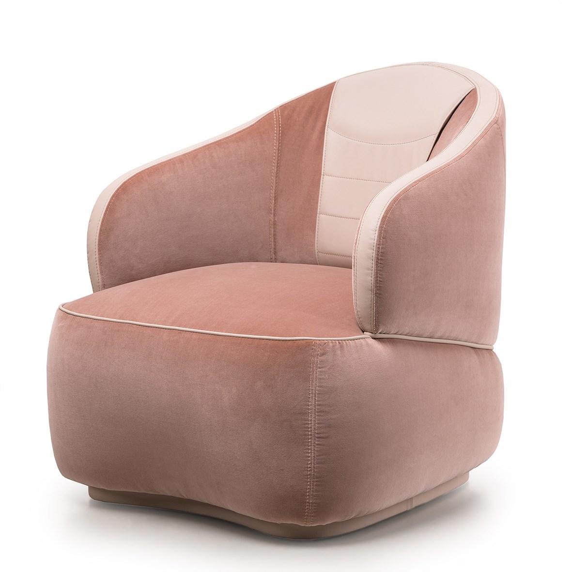 BLOOM Velvet armchair with armrests