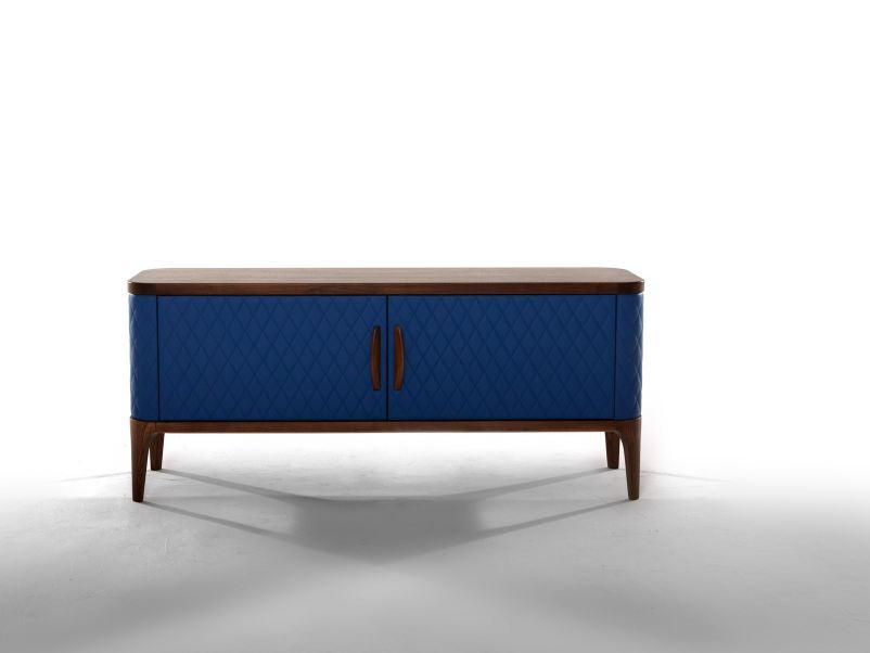 TIFFANY Leather sideboard with doors