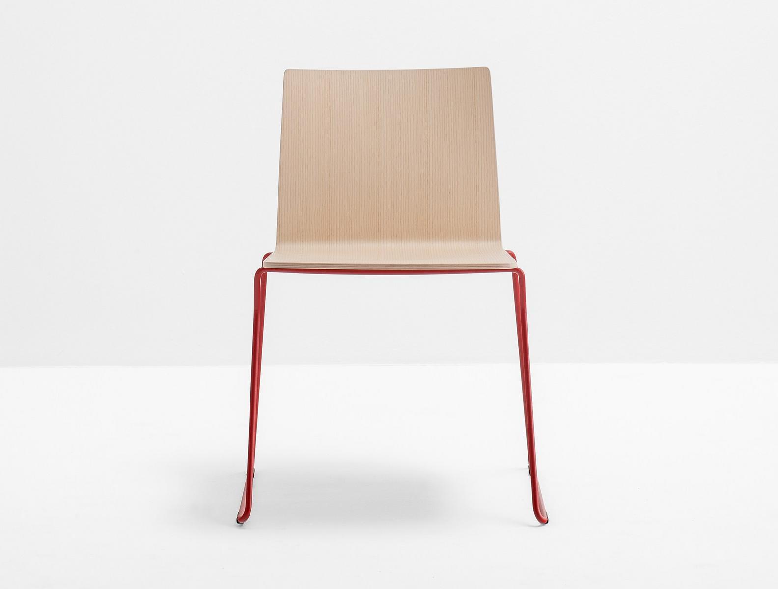 OSAKA METAL 5714 Sled base stackable multi-layer wood chair