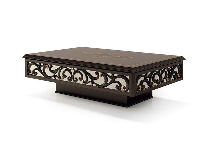 6032 Low wooden coffee table with storage space