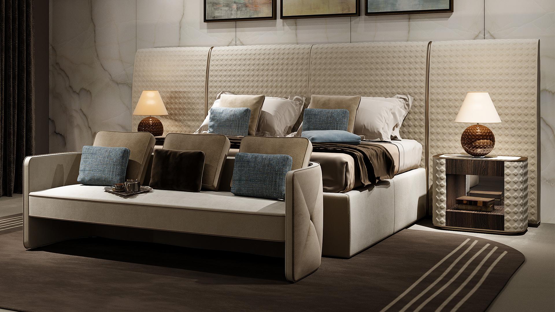 SAN MARCO Leather double bed