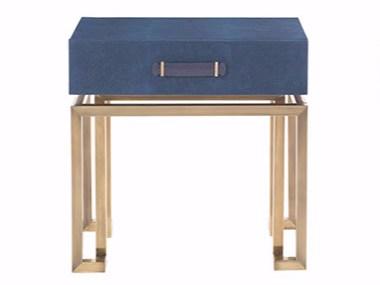 TRAFALGAR Rectangular leather bedside table with drawers