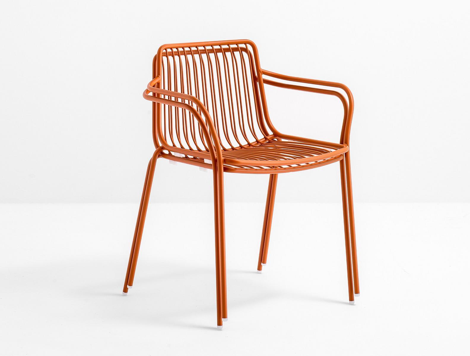 NOLITA 3655 Metal chair with armrests