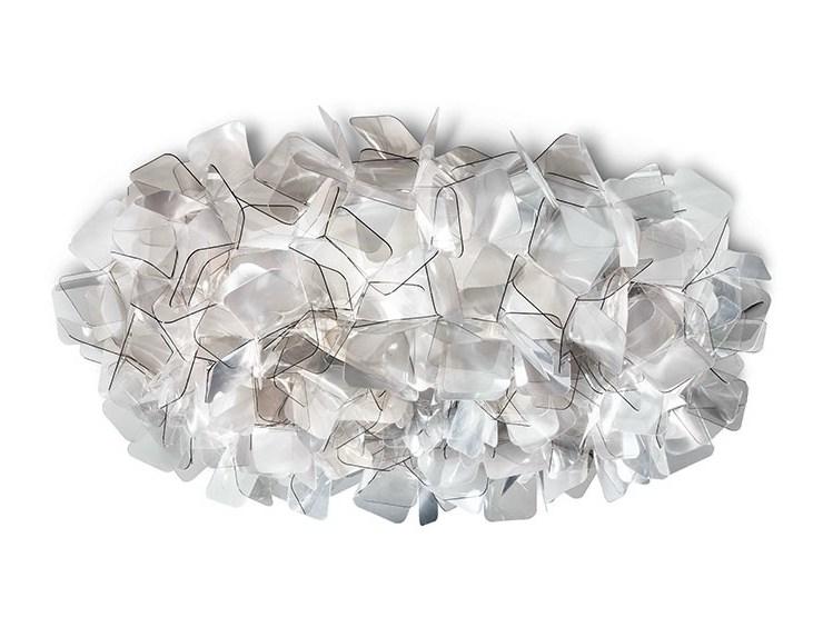 CLIZIA FUMÈ LARGE Lentiflex® and Cristalflex Fumé® LED ceiling lamp
