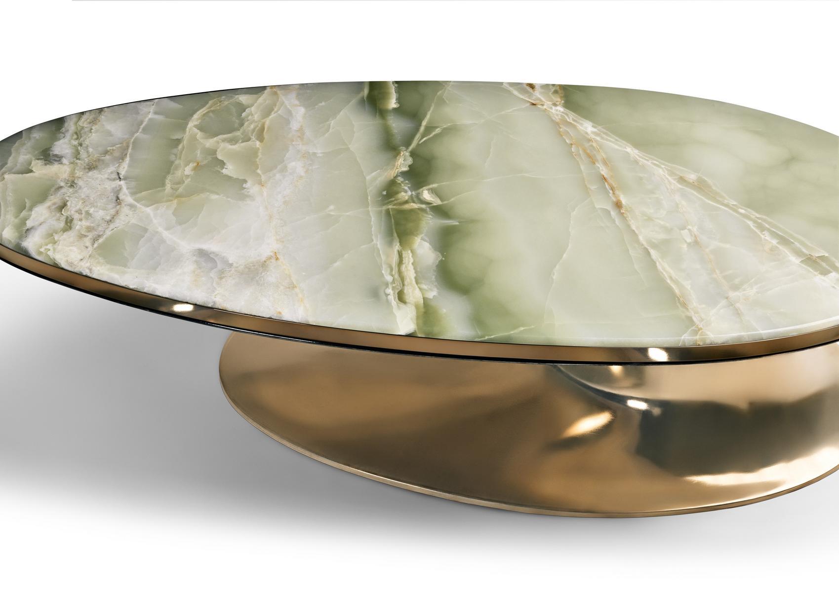 SOWILO Oval marble coffee table