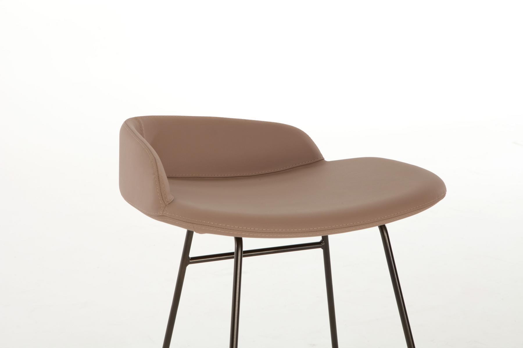 BREND High upholstered sled base stool