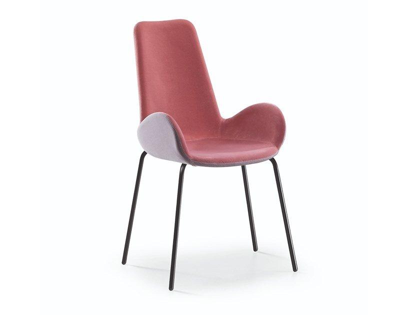 DALIA PA MT Upholstered high-back fabric chair with armrests