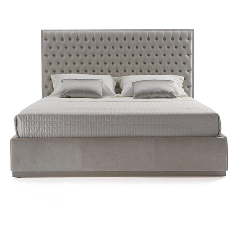 ELLIOT Fabric bed with upholstered headboard