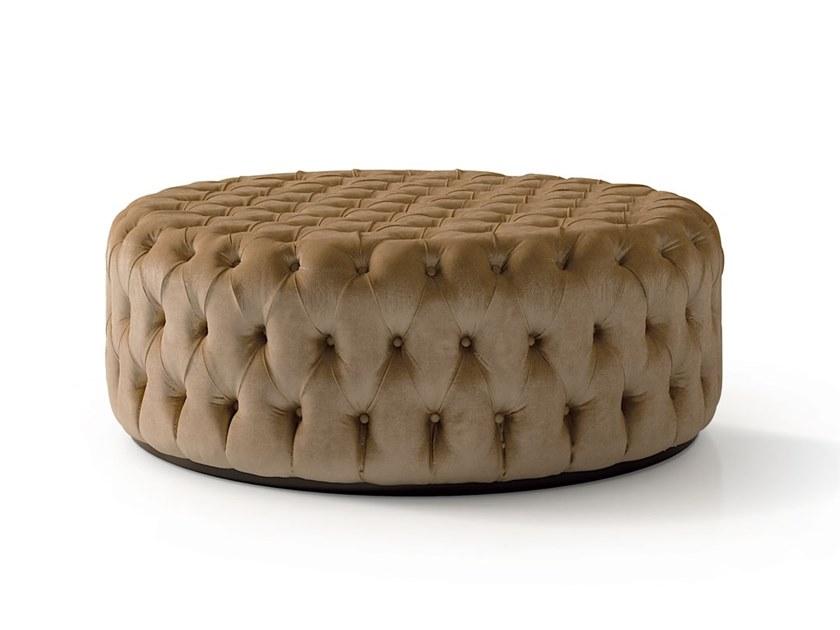 6091 Tufted round velvet bench