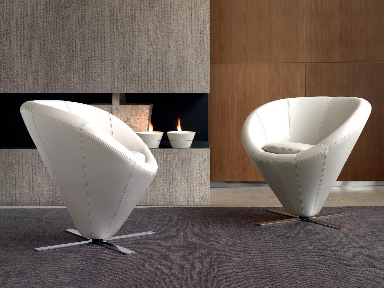 FLÛTE Swivel armchair with 4-spoke base