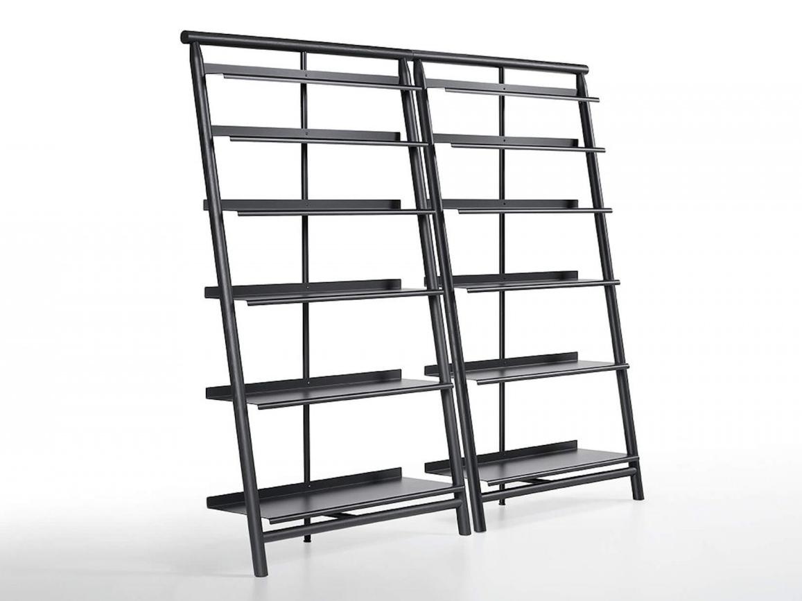 SUITE Open wall-mounted painted metal bookcase