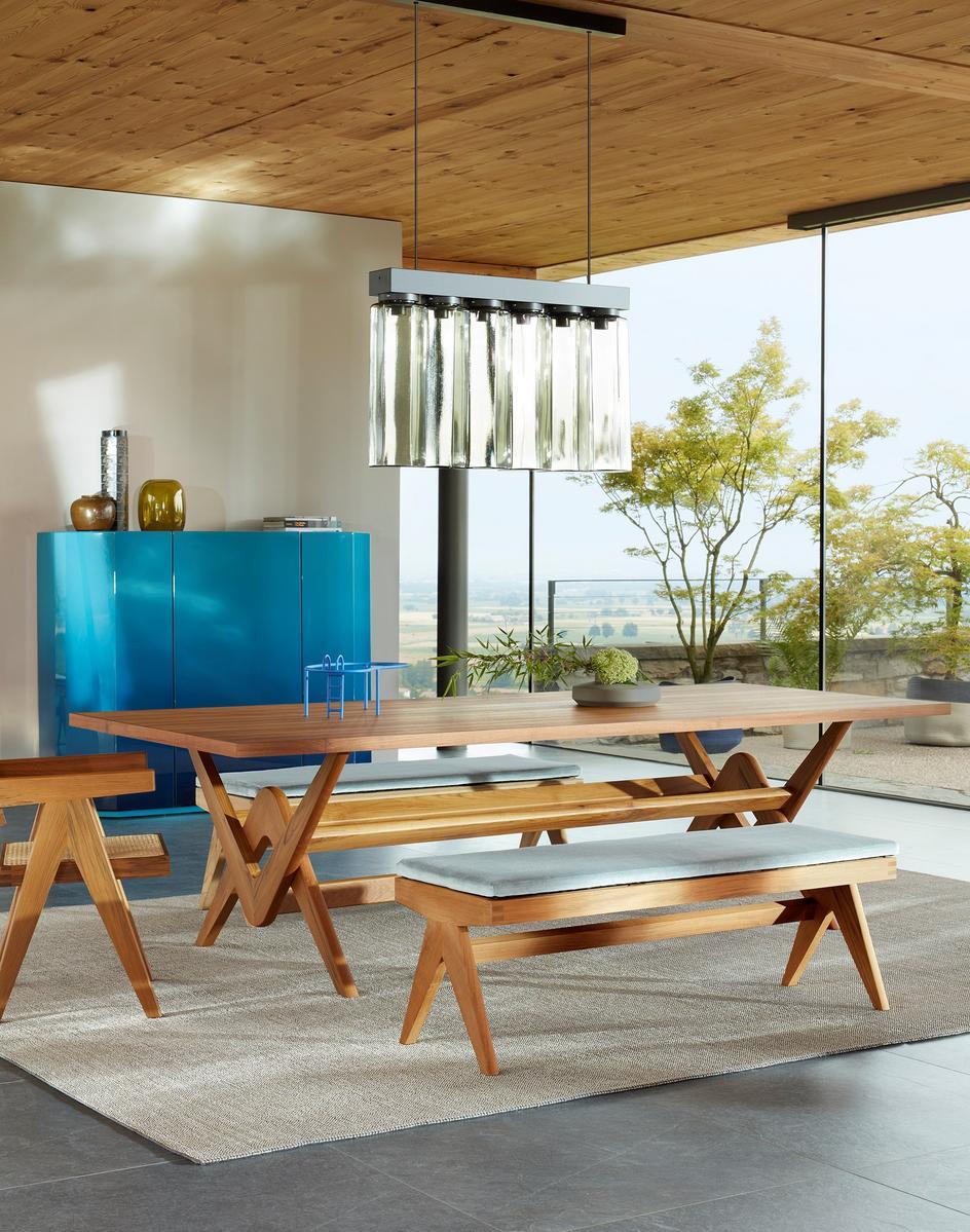 056 CAPITOL COMPLEX TABLE Wood and glass table