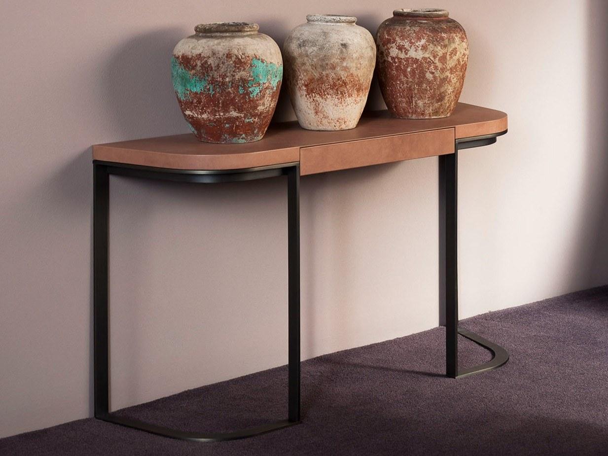 YVES Rectangular leather console table YVES Rectangular leather console table