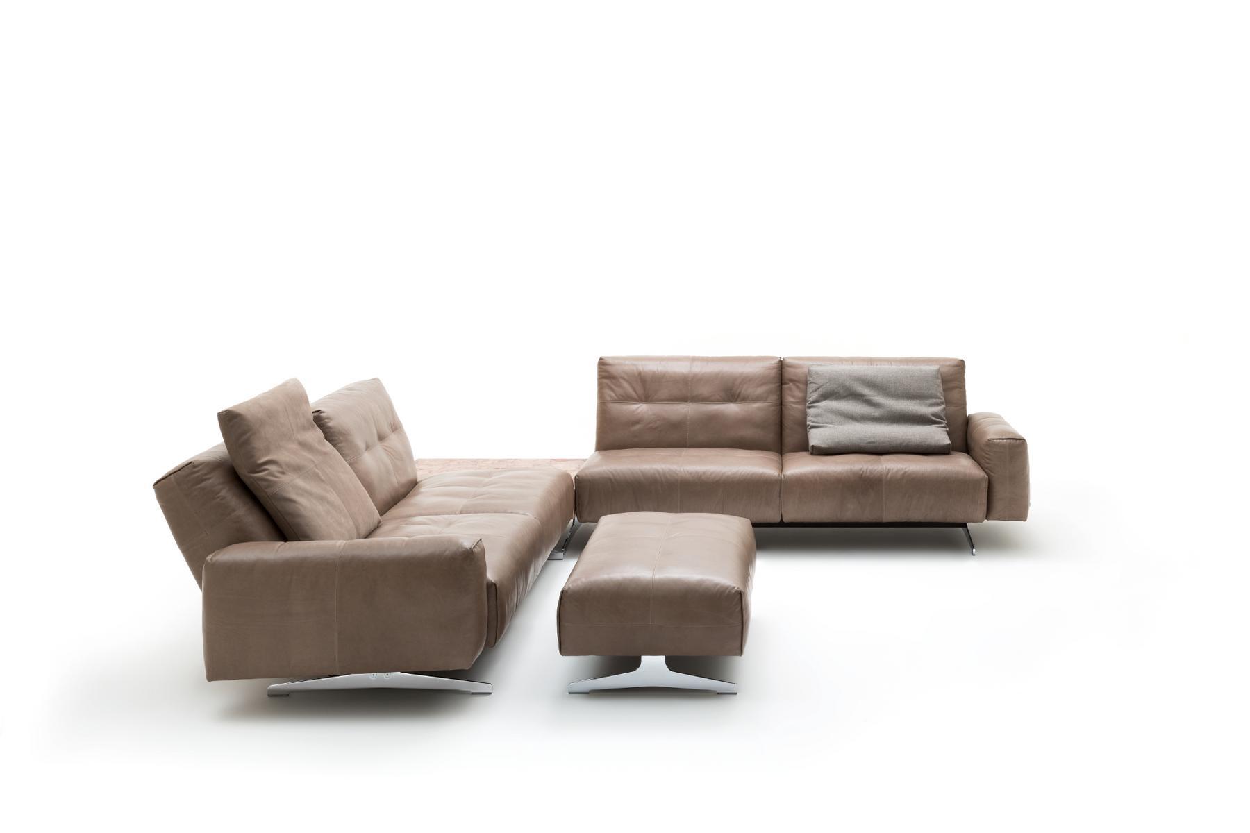 50 Sled base tufted leather sofa