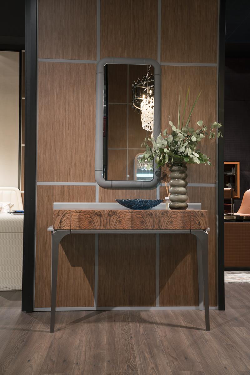 WANDA Rectangular walnut console table with drawer
