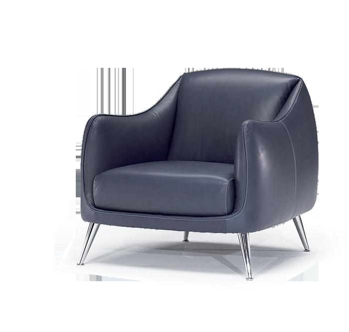 PLATEA Leather easy chair with armrests