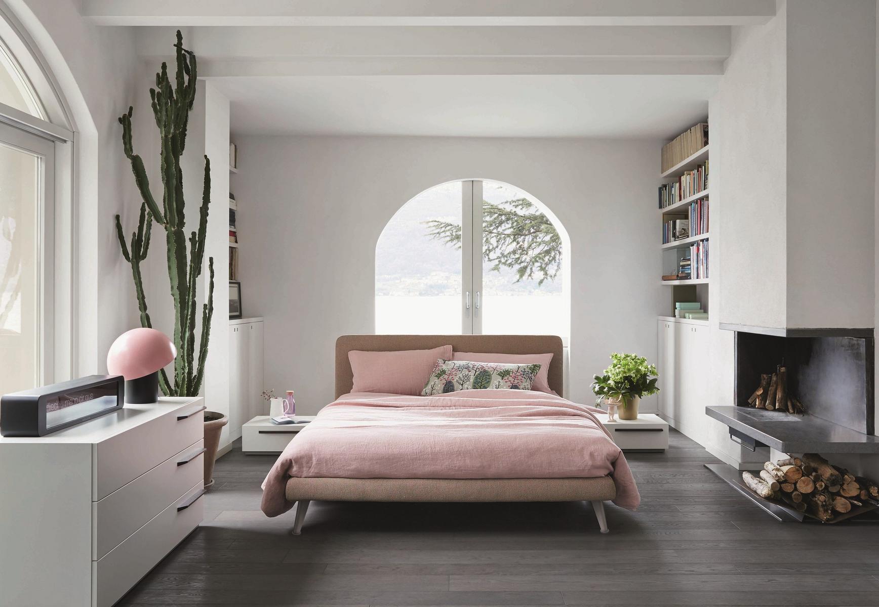 DREAM ON Fabric double bed with upholstered headboard