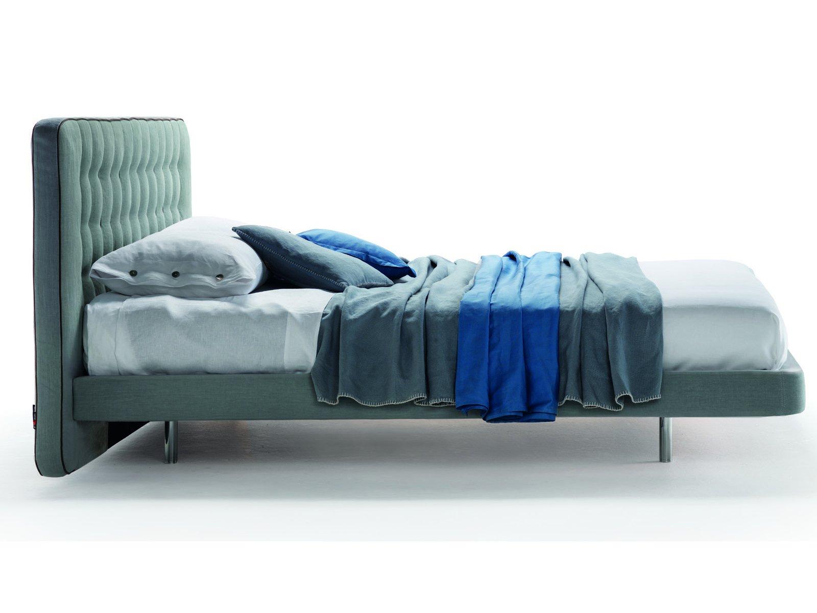 DEDALO UP Double bed with upholstered headboard