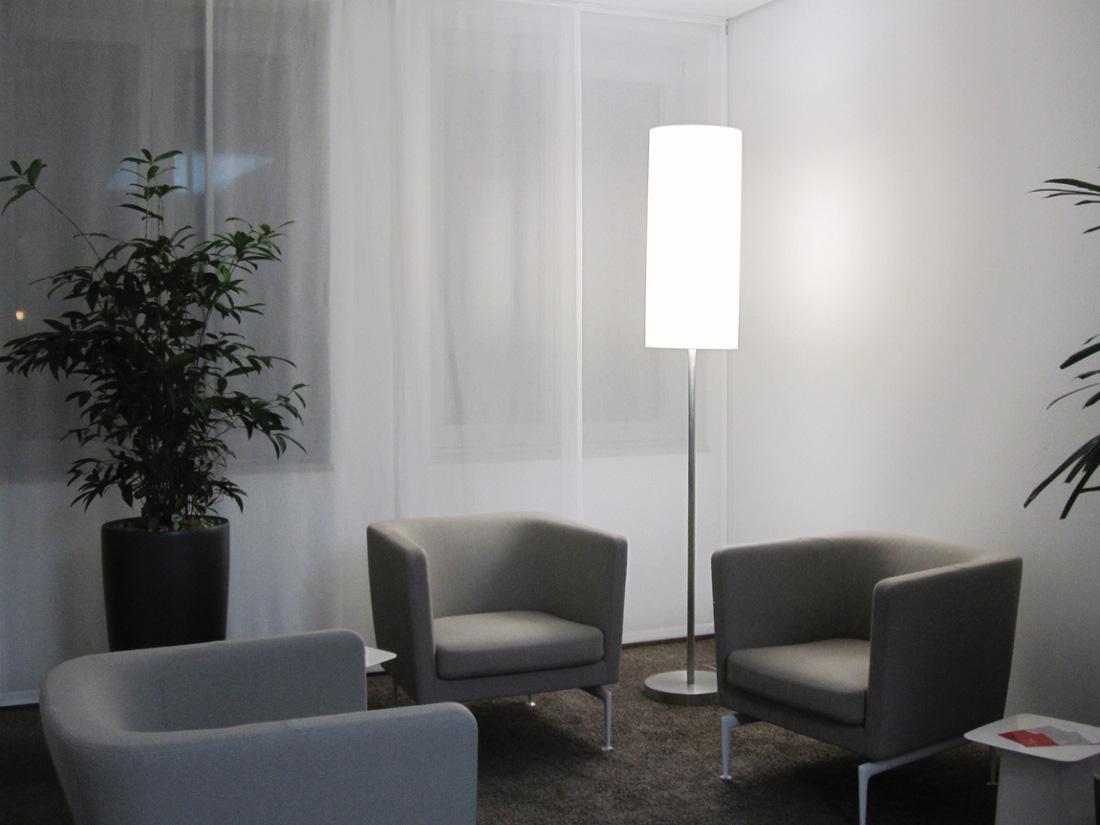 LA BELLA Fluorescent aluminium floor lamp with dimmer