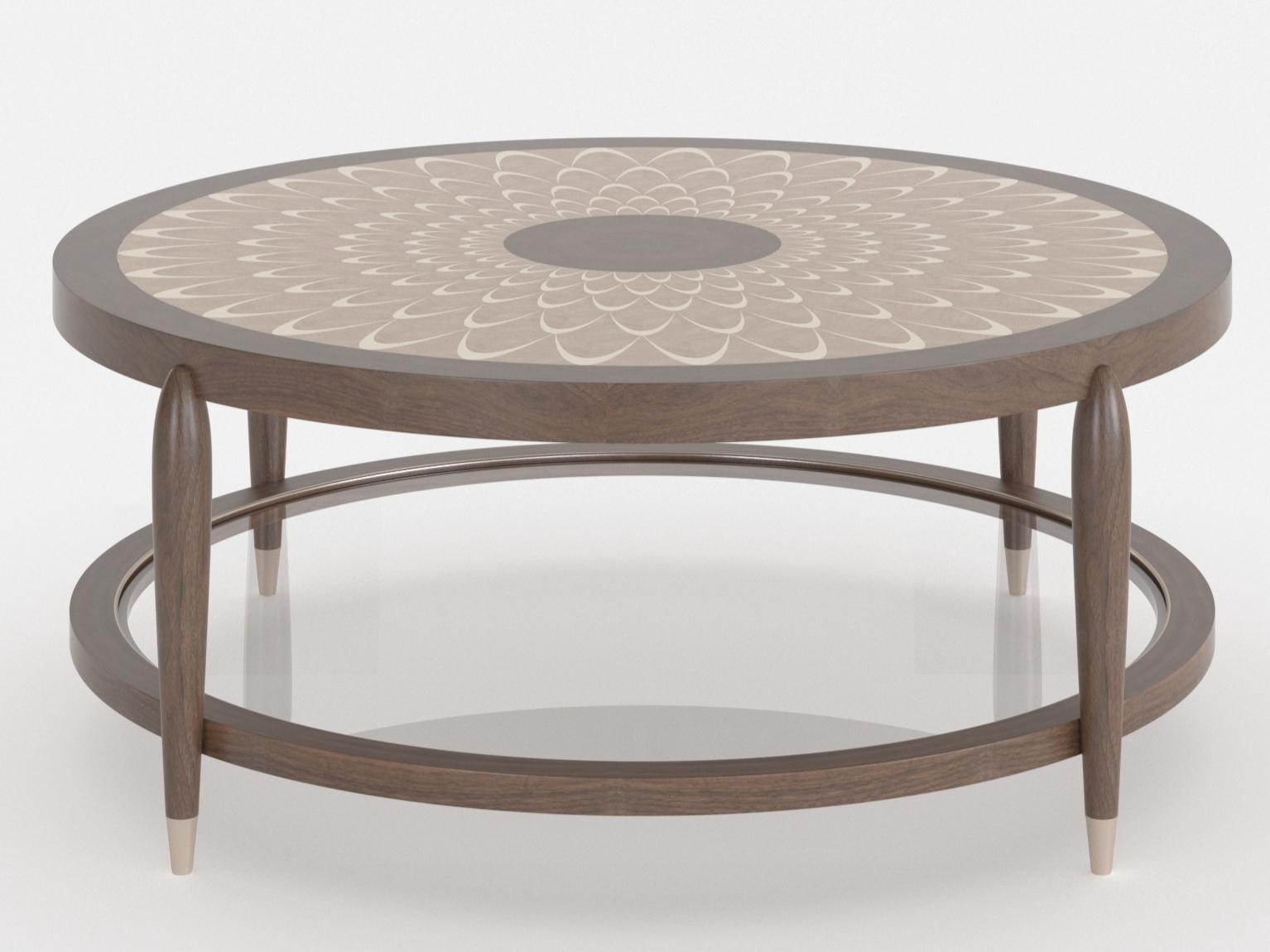 PEACOCK Round wood veneer coffee table