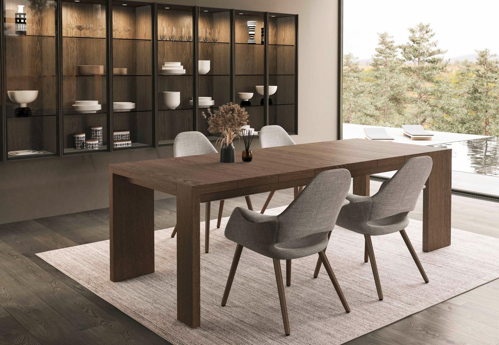 KONSTANTINE Extending wooden dining table