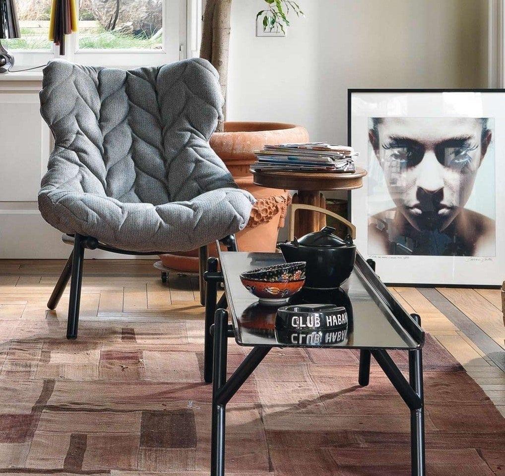 FOLIAGE Velvet armchair